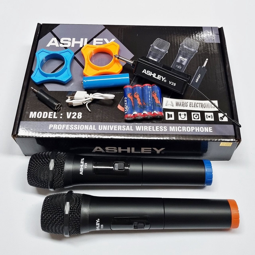 Mic Microphone Ashley V28 Wireless Tanpa Kabel
