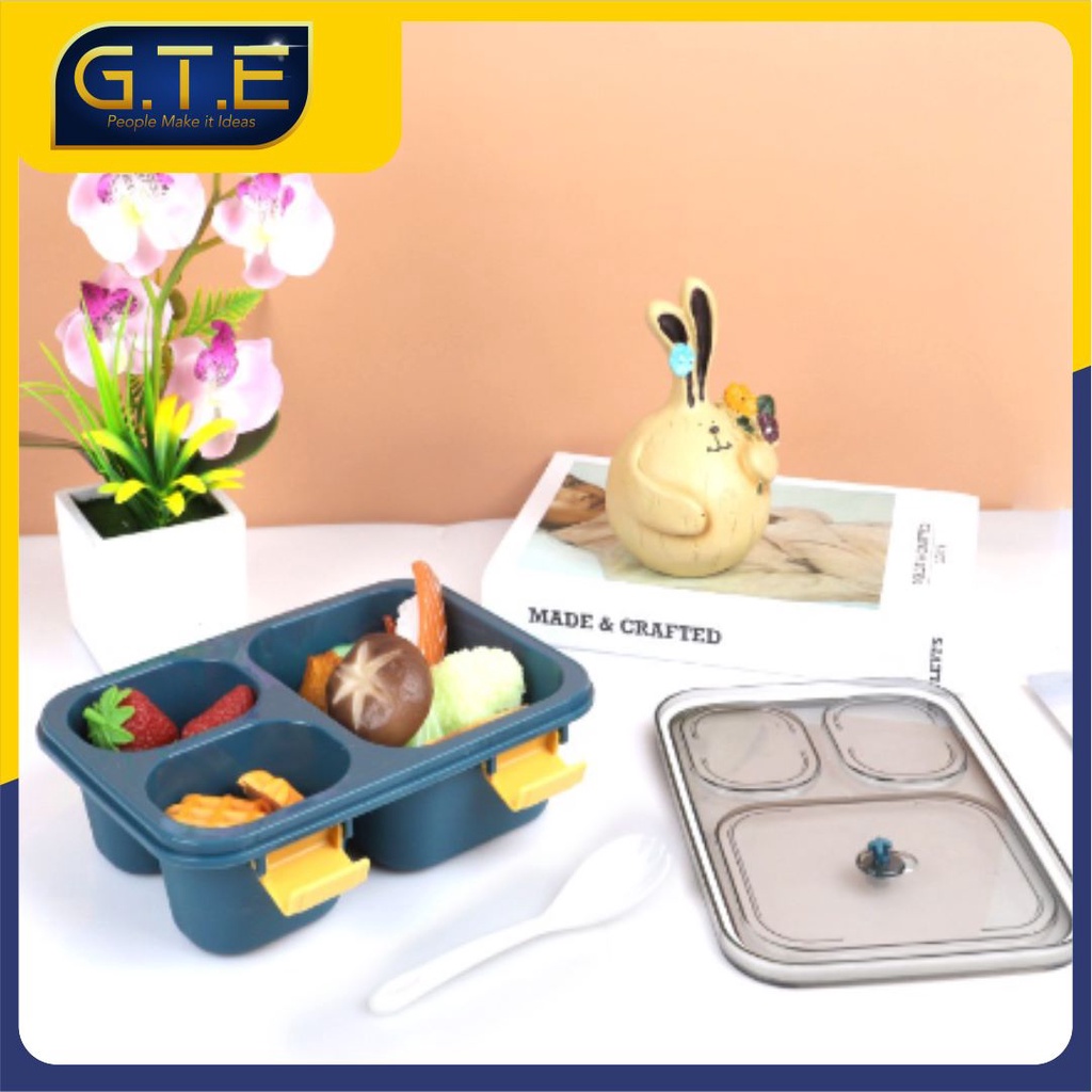 GTE | KOTAK BEKAL BERSEKAT | KOTAK BEKAL MAKAN 3 SEKAT | LUNCH BOX | BPA FREE | ANTI BOCOR