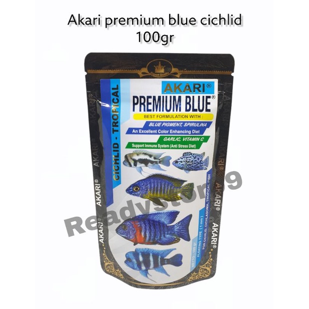 Akari Premium Blue CICHLID 100gr tropical fish food 1mm