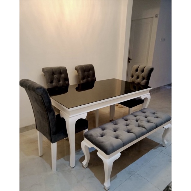 Kursi makan minimalis // Kursi makan meja makan duco putih // Kursi makan kayu solid // Kursi makan 