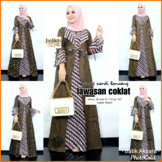 Gamis Batik Modern Murah Model Terbaru Gamis Cardi Lonceng Lawasan Coklat Ori Batik Solo Baju Pesta Shopee Indonesia