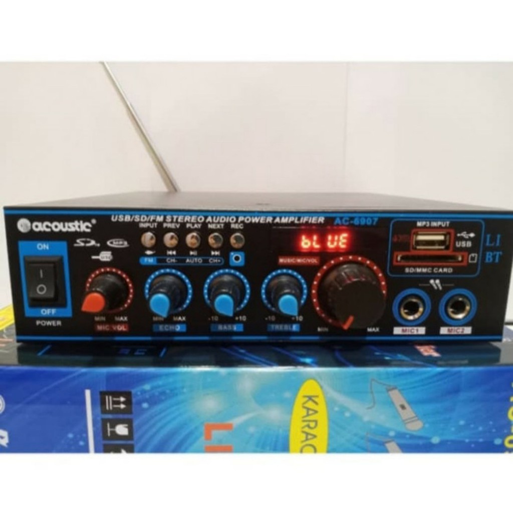 G517 Original acoustic power ampli bluetooth Amplifier bluetoot karaoke bluetot blutut USB MP3 player audio sistem sound system AC DC vokal vocal accu pro profesional aux dj asli radio fm music musik G517  Bisa BLUETOOTH ke segala merek HANDPHONE  BISA SE