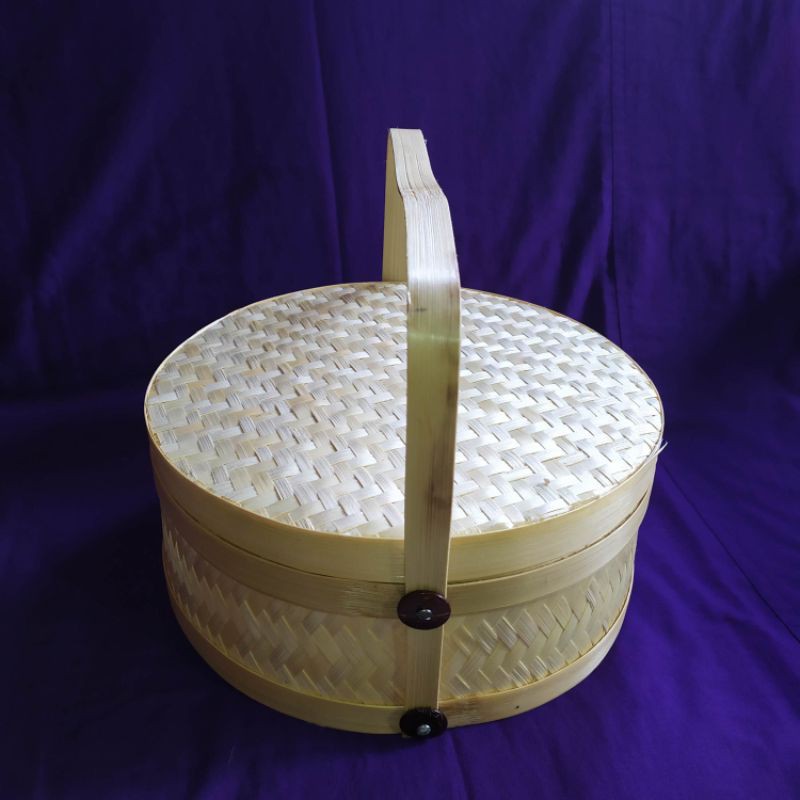 Rantang bambu BULAT susun 1 Diameter 20cm