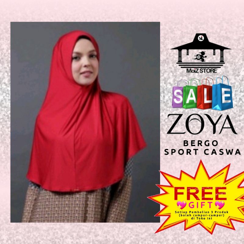 Zoya Sport Caswa Jilbab Hijab Bergo Kerudung Krudung Polos Zoya Instan Instant Langsung Yang Ori Ori