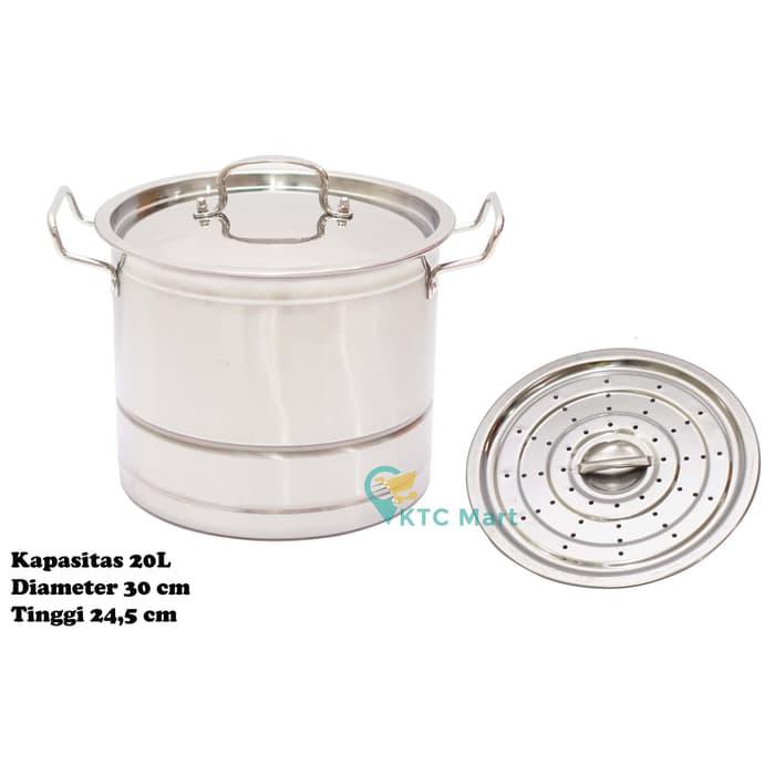 Tajimawa Panci Kukusan Stainless 30 Cm Tebal/ Dandang Masak/ Panci Sup