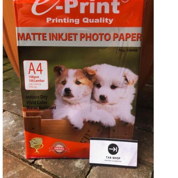 

● EPRINT MATTE INKJET PHOTO PAPER 108 GSM KERTAS FOTO ♗
