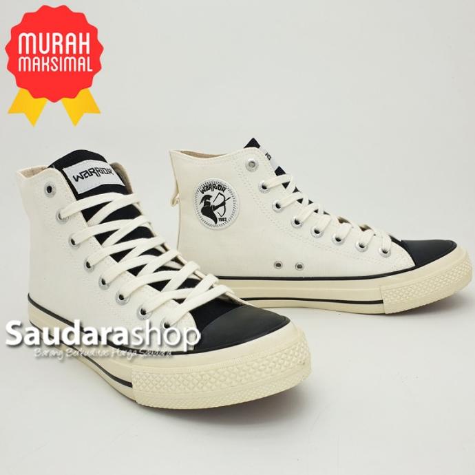 Sepatu Warrior POSEIDON White HC / Sepatu Warrior POSEIDON Putih HIGH