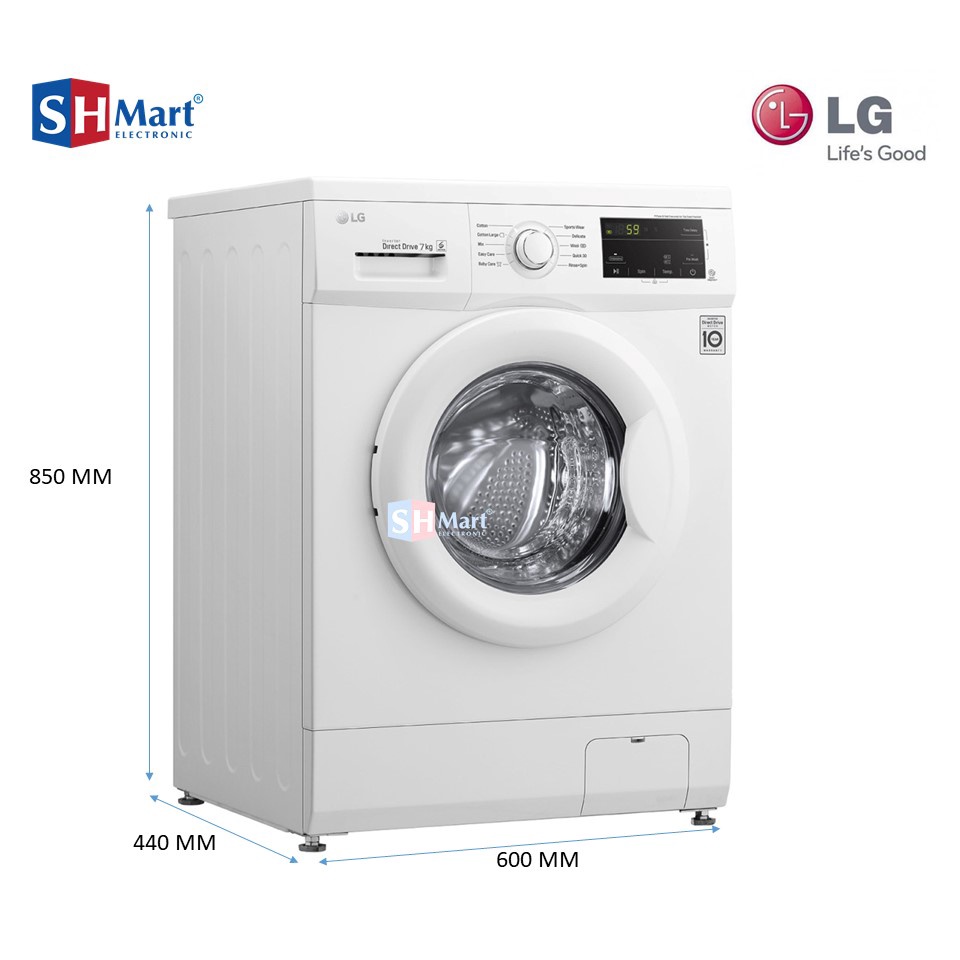 MESIN CUCI LG FRONT LOADING KAPASITAS 7 KG FM1007N3W INVERTER GARANSI RESMI ( Medan )