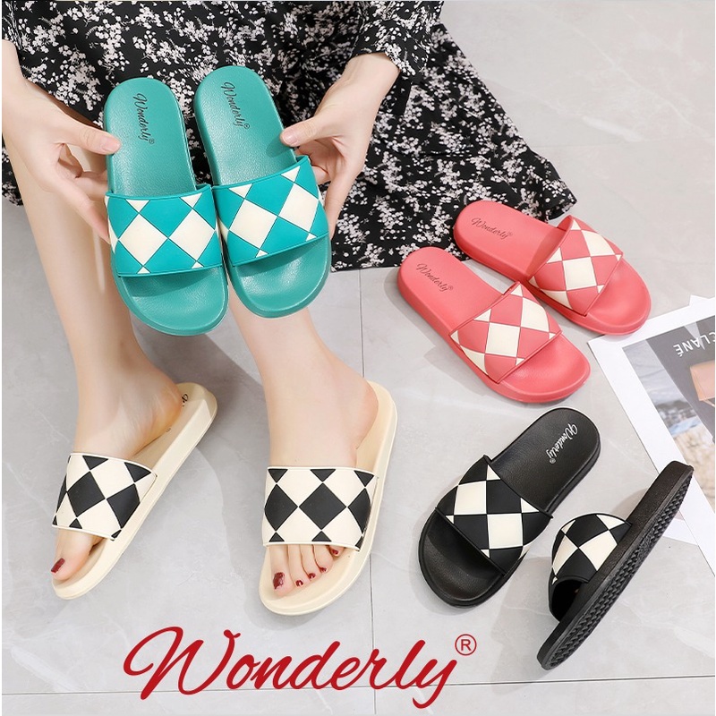 Wonderly Sandal Slop Flat Wanita 188 PVC