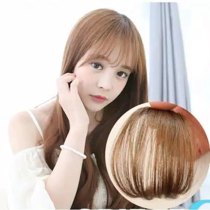 Wig Poni Depan Rambut Palsu Extension Tipis Model Jepit Depan