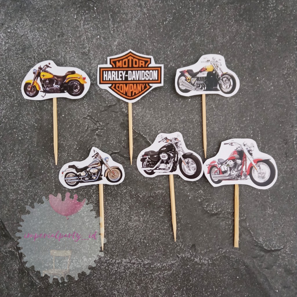 Cake Cupcake Topper Kue Motor Harley Davidson Shopee Indonesia