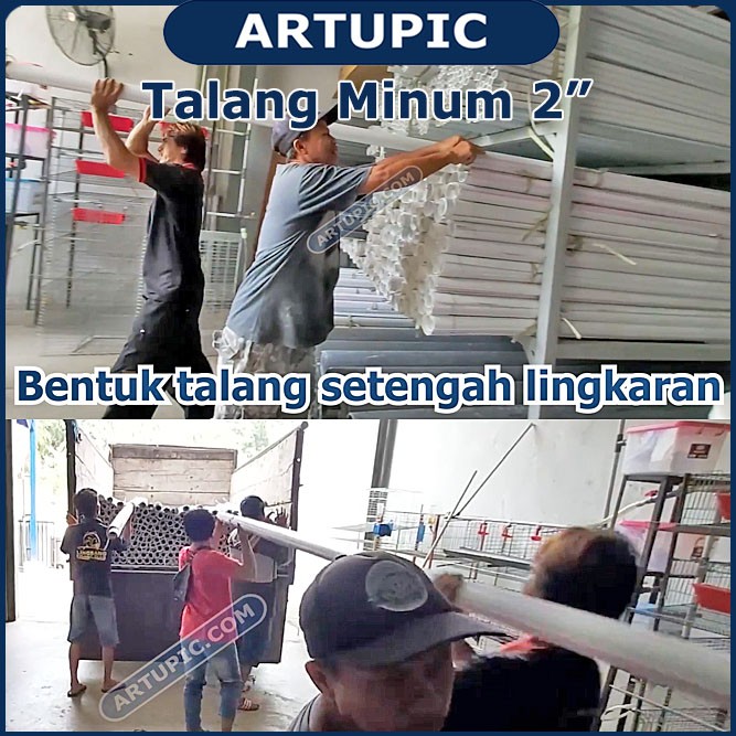 Talang Minum 2 inch Tempat Minum Ayam Pipa Belah 4 meter