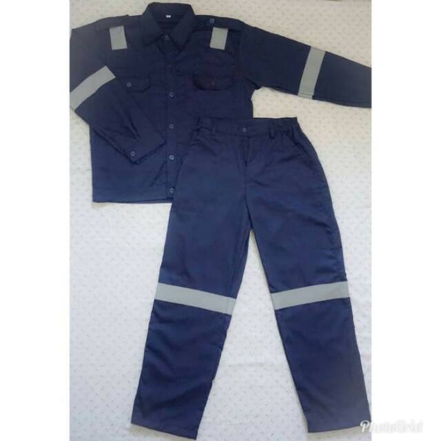 Baju Kerja Safety / baju celana kerja / baju setelan kerja proyek / steel horse
