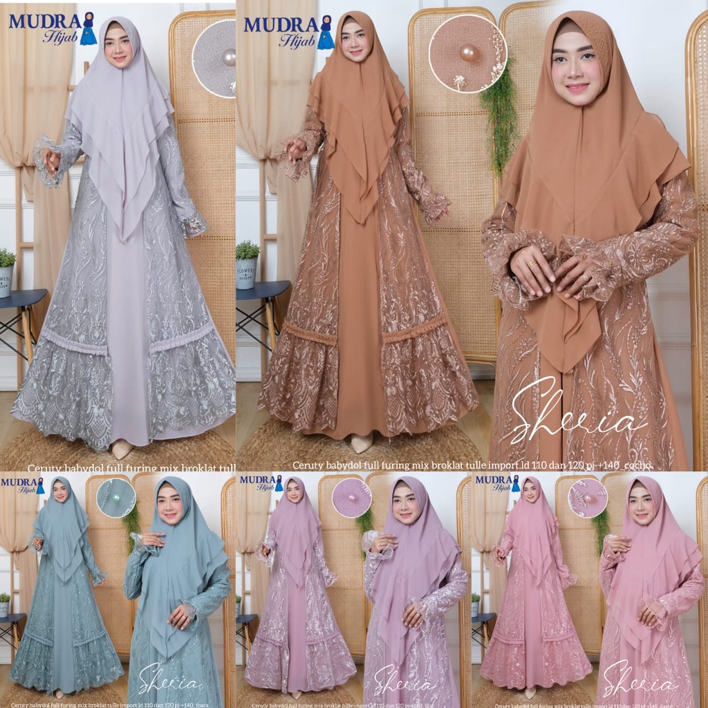 SHERIA BY MUDRA HIJAB - SET GAMIS PESTA - SET GAMIS CERUTY MIX BRUKLAT TILE IMPORT