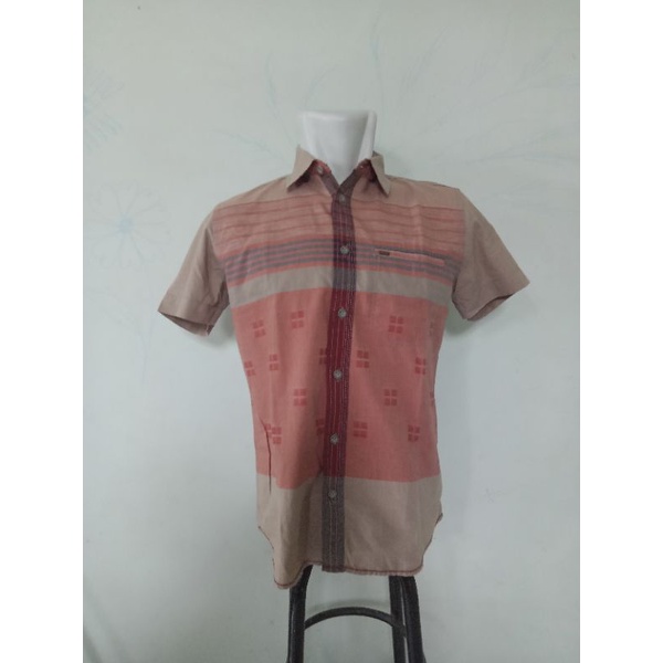 Promo Kemeja Baju Pria Watchout Ori Orange Coklat Size S
