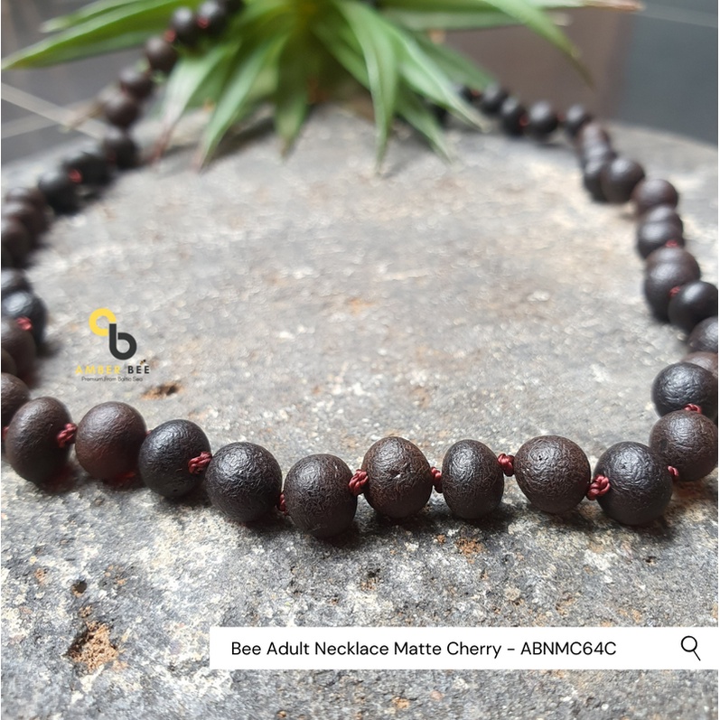 Kalung Amber Dewasa ORI Baltic Lithuania Premium Matte Cherry NAMC64C by AmberBee