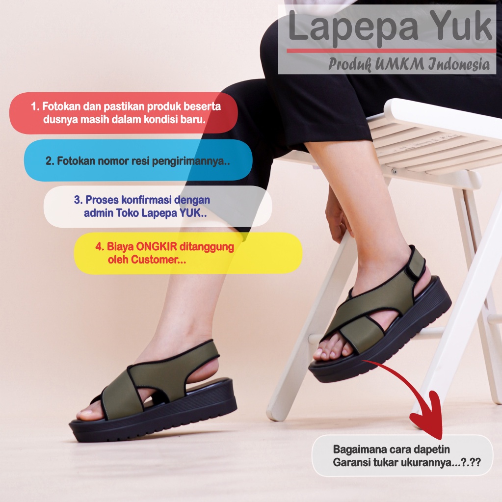 LAPEPA YUK -  Sepatu Sandal Wanita Wedges CLARIE ALL COLOR Model Ban dua Tali Strap belakang Hak Tinggi Sole 4 cm Spatu Sendal Gunung Cewek  Size 36 37 38 39 40 Warna Hitam Black Cewe Kekinian Premium Terbaru Shoes Ori Original Mall Official Store Promo