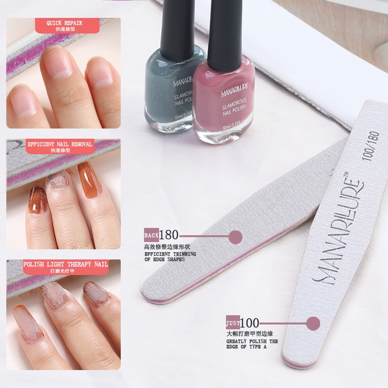 Manarllure Premium two side Kikir Kuku Mini Dua Sisi untuk Manicure nail File