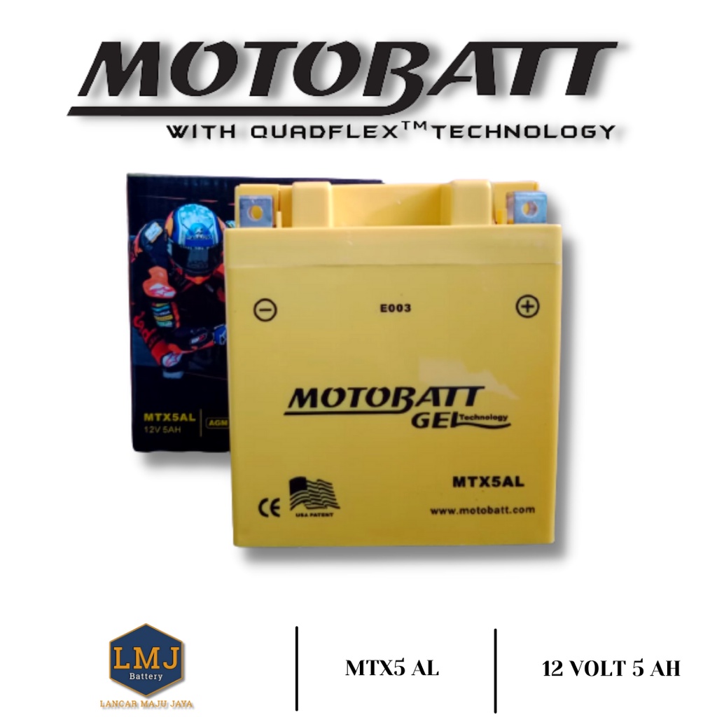 Jual Aki Kering Motobatt MTX5AL 5Ah Cocok Untuk Mio Smile Sporty Supra