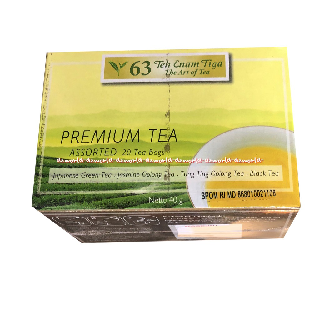 Teh Enam Tiga 63 Premium Tea Assorted 20teh Celup Teh Hijau Green Tea Jepang