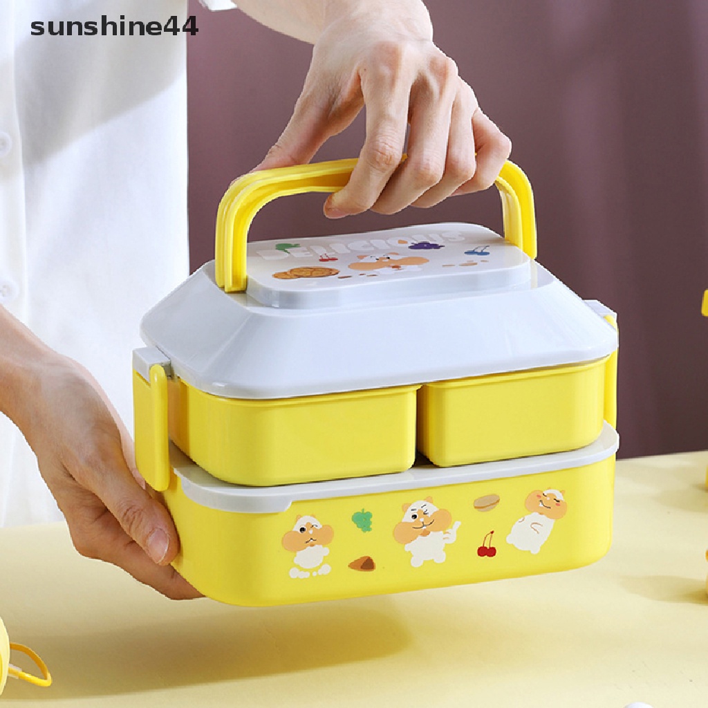 Sunshine Kotak Makan Bento Portable Dengan Sekat Untuk Sekolah