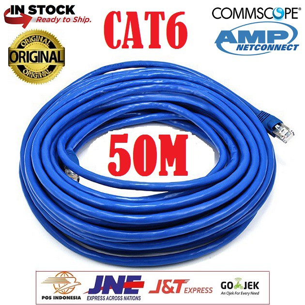 Kabel LAN Cat6 50M UTP AMP Commscope Original Siap Pakai 50 Meter