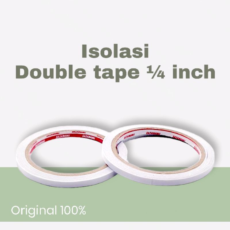 

isolasi double Tape Kertas 1/4" Inch 6mm x 12m
