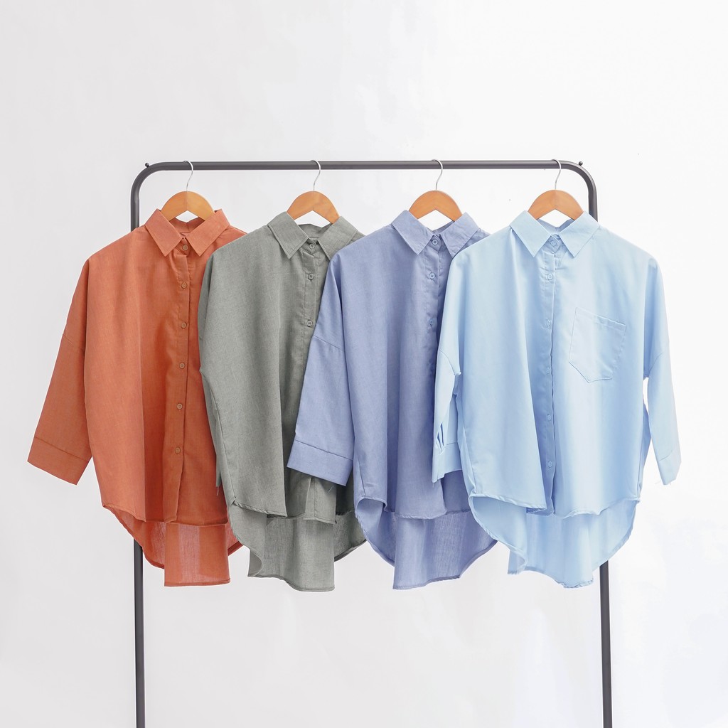 KEMEJA POLOS RAISA KATUN PREMIUM SHIRT BTS B089-7