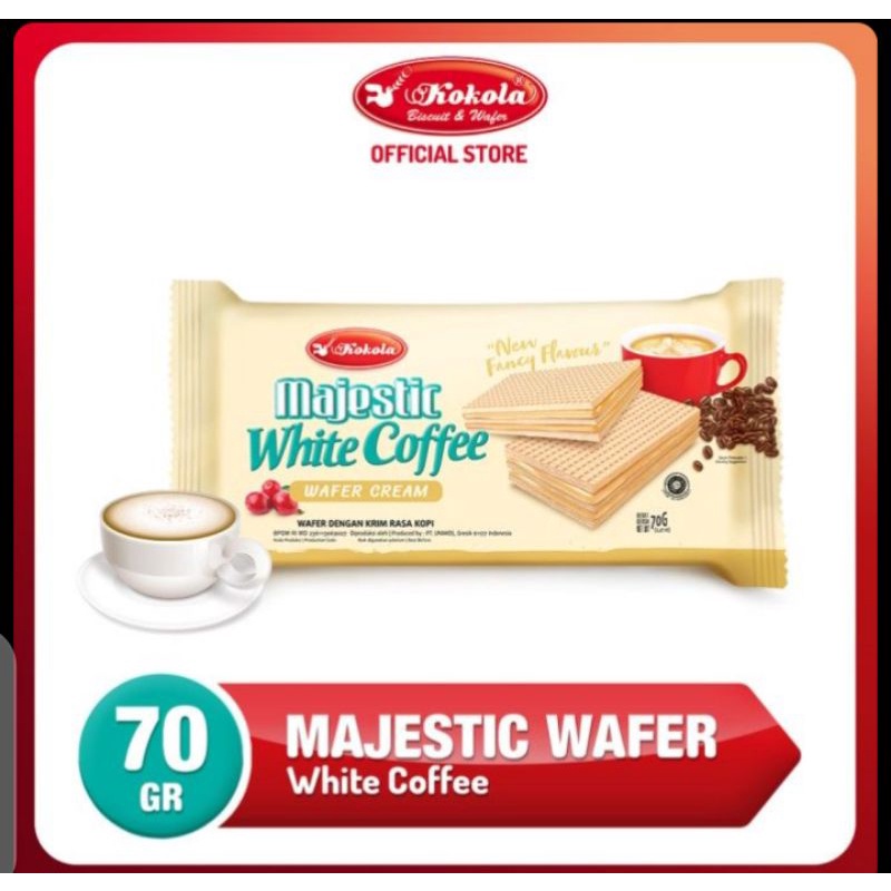 wafer majestic white coffee 1 duz