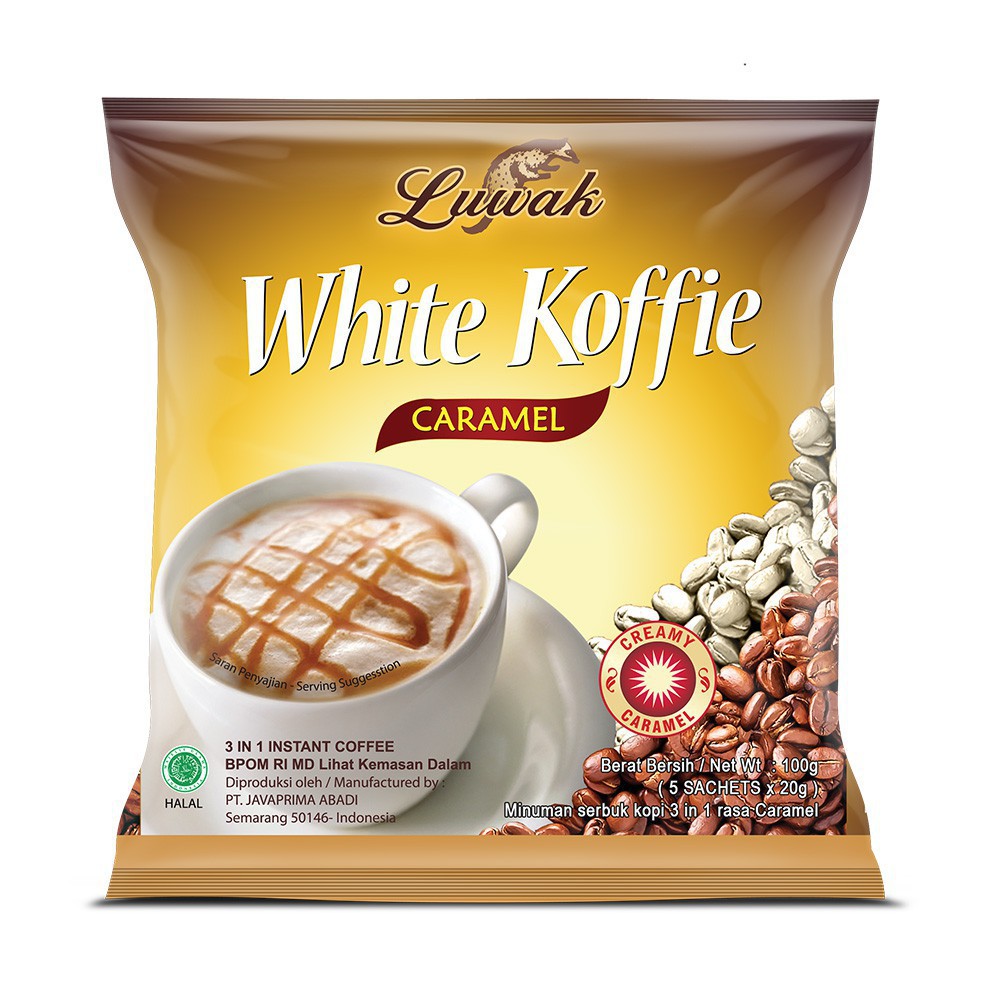 

Luwak White Koffie Kopi Rasa Caramel 20 gr