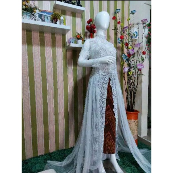 Kebaya Akad Pengantin Putih Kebaya Pesta dan Rok