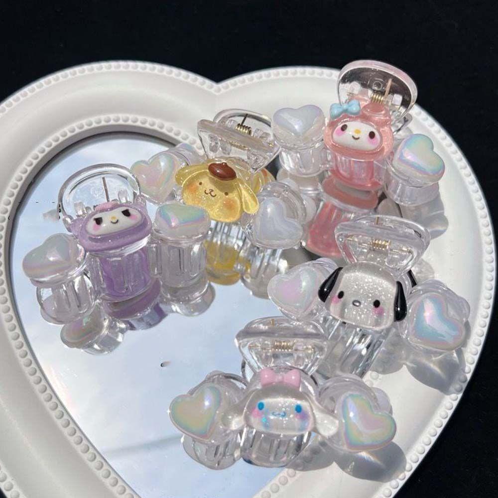 Jepit Rambut Wanita Agustina Elegan Manis Kuromi Aksesoris Rambut Melody Ponytail Holder Cinnamoroll Glitter Heart Hairpin