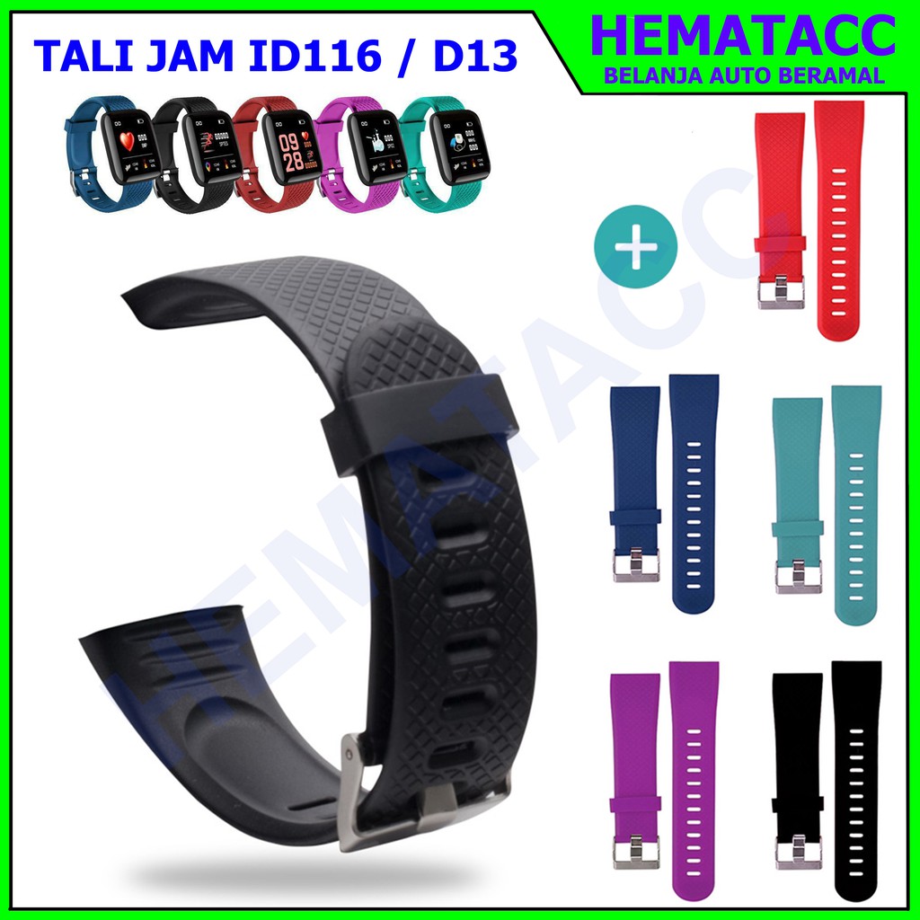 Tali Jam Berlubang Strap Smartwatch 116 Plus / ID116 / Vyatta Fitme Prime / D13 / A7S