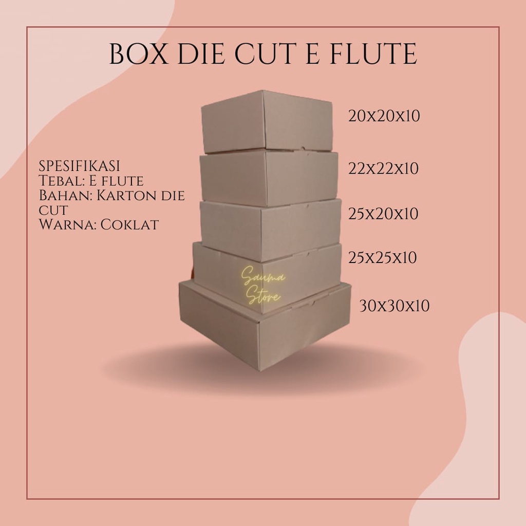 

Box Parcel Box Pizza Paket Untuk Packaging Atau Hampers Kardus Pizza 20x20x10 cm 25x25x10 cm 30x30x10 cm Die Cut E flute Kardus Polos / Box Polos / Box Packing / karton box pizza / karton packing