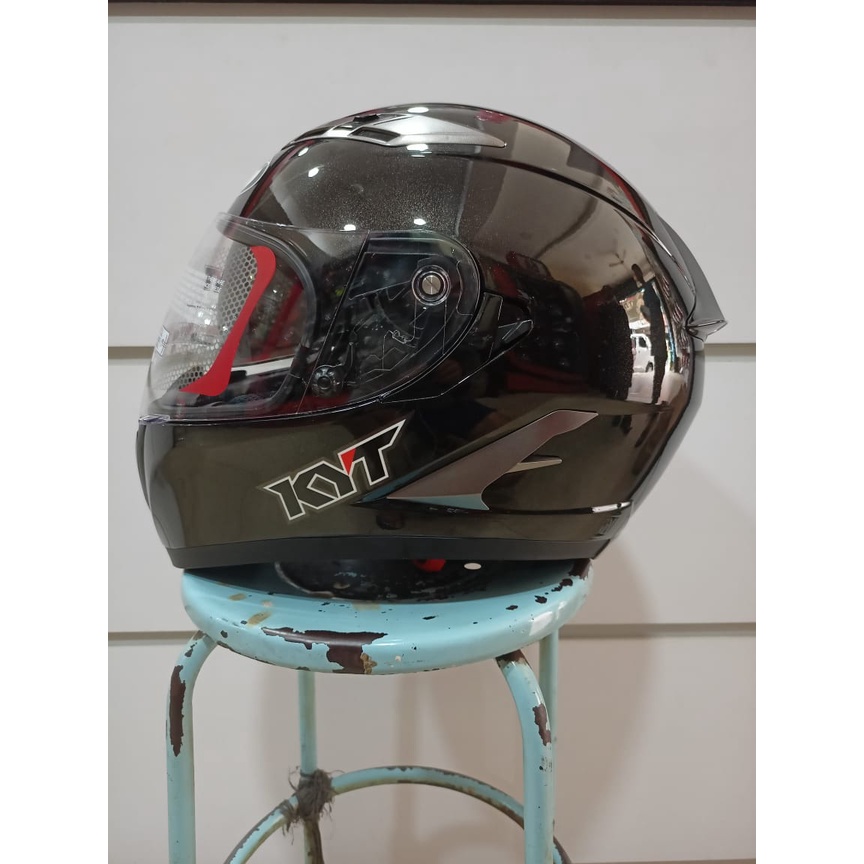 [ SALE  ] HELM KYT FALCON 2 SOLID BLACK GLOSSY