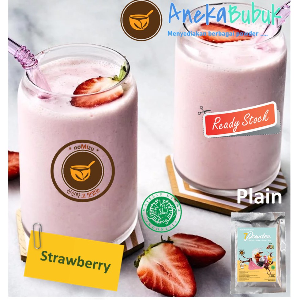 

BUBUK MINUMAN PLAIN STRAWBERRY 1KG - BUBUK MINUMAN PLAIN RASA BUAH STROBERI - BUBUK ES MINUMAN INSTAN RASA BUAH STRAWBERRY - STRAWBERRY POWDER DRINK