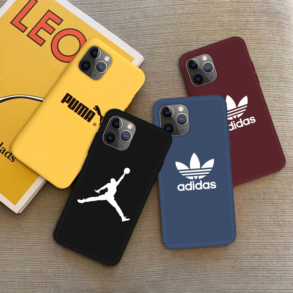 Case Silikon Warna Polos Gambar Adidas/Air Jordan/Puma