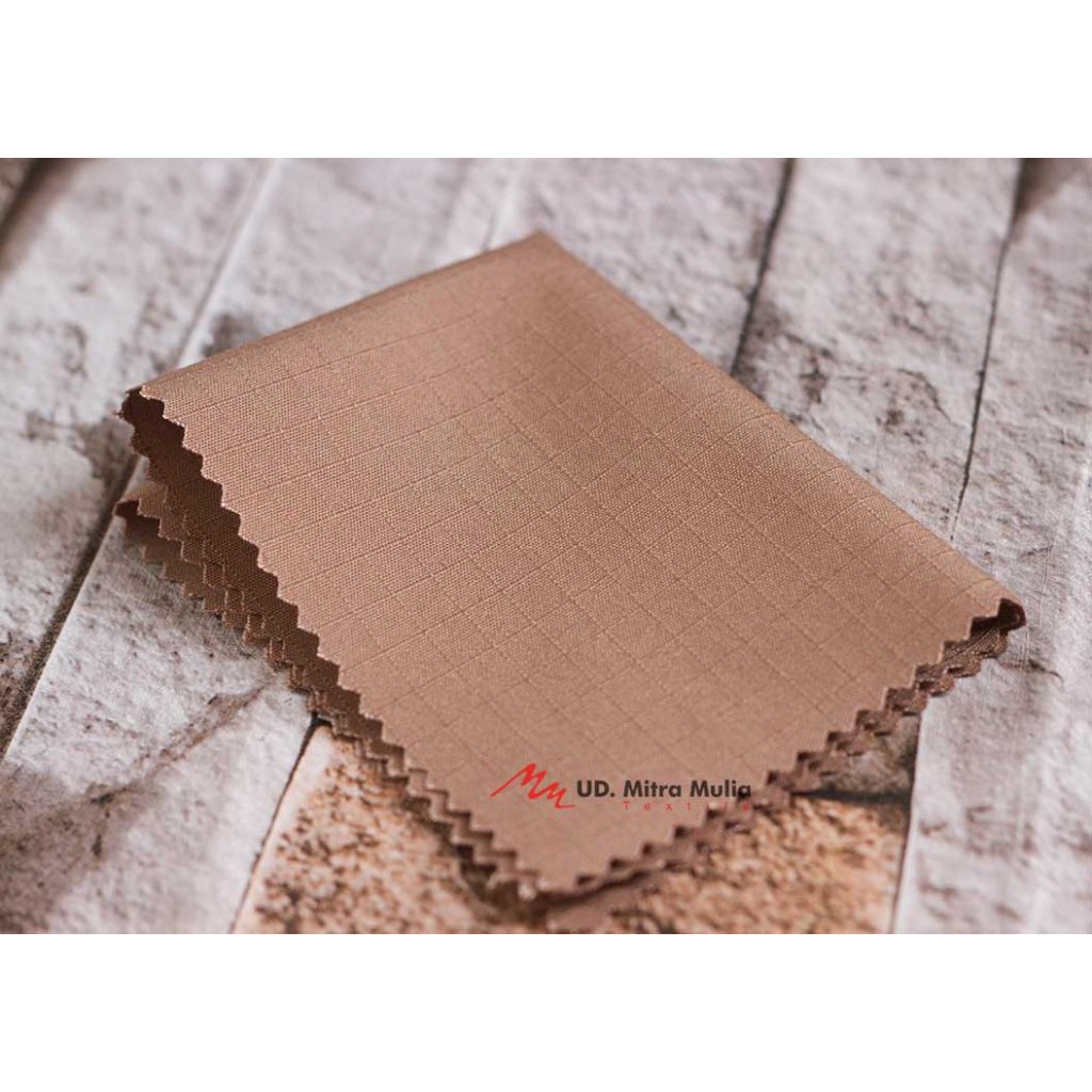 Kain Ribstop Drill Istex, Bahan Seragam, Kode C20 Warna Coklat