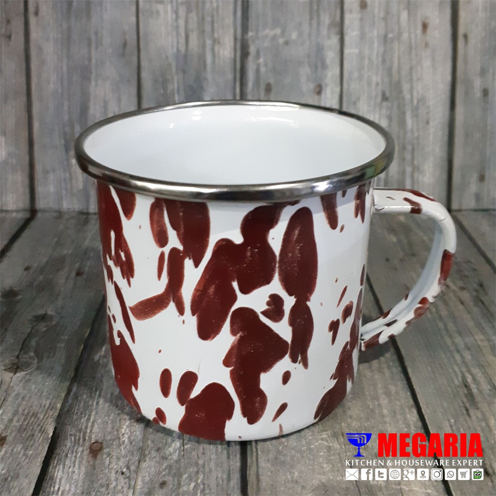 Mug TUGU Kaleng Loreng Merah 8cm