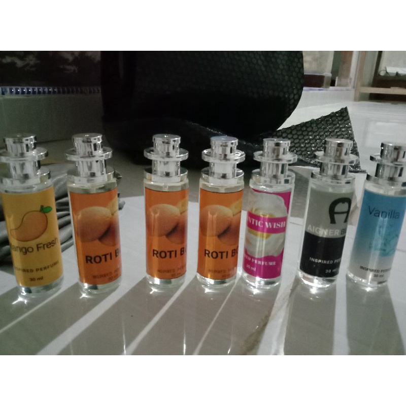 PARFUM REFILL ROTI BOY,VANILLA ,MANGGA,WAKAI,BACK OPIUM MURAH 30ML ORIGINAL