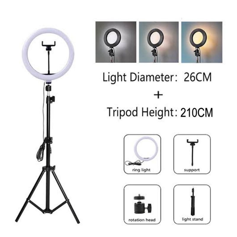 Lampu Ring Light Full Light 26cm + 3 Pencahayaan