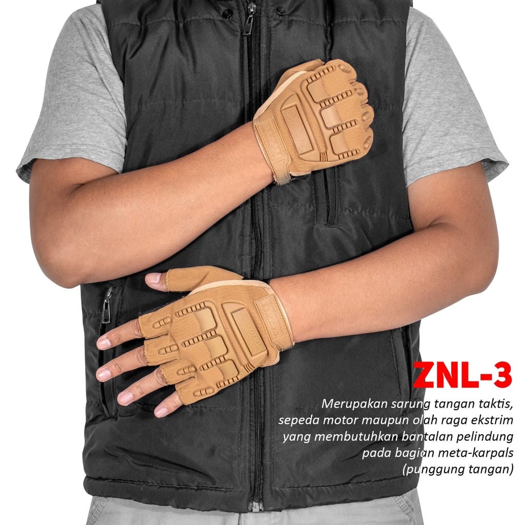 SARUNG TANGAN MOTOR SARUNG TANGAN MOTOR PRIA  GLOVES HALF FINGER ZNL-3