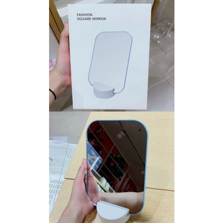 MINISO FASHION SQUARE MIRROR/CERMIN MOTIF/CERMIN DUDUK