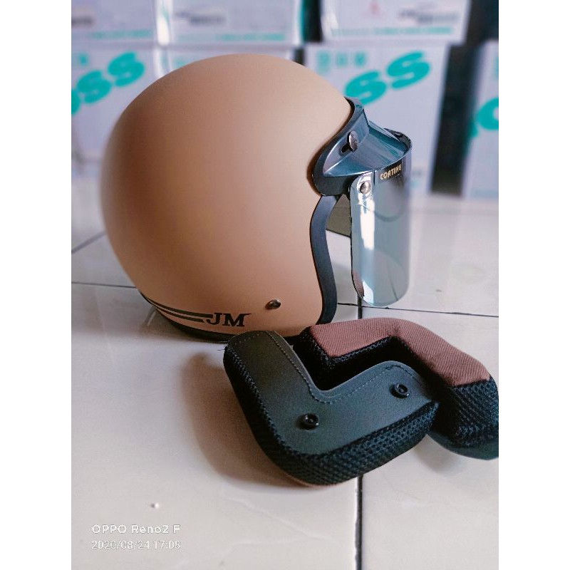 HELM BOGO JM CAT,HELM BOGO JM KACA FLAT/CEMBUNG