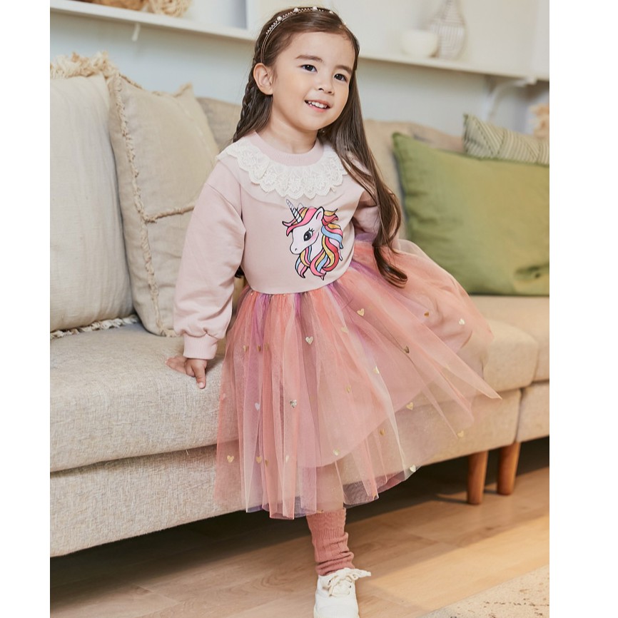 babyfit unicorn renda baju setelan anak perempuan sweater rok tutu