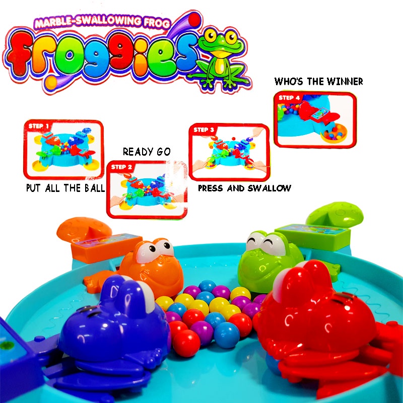 Sekawantoys Mainan Anak Katak Menelan Manik-manik/Froggies 4Katak dan Bola TERMURAH!!!( SKW.1802 )