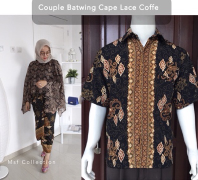 COUPLE LACE CAPE NAVY / CAPE COUPLE / KEBAYA COUPLE / COUPLE BROKAT / KEBAYA KONDANGAN