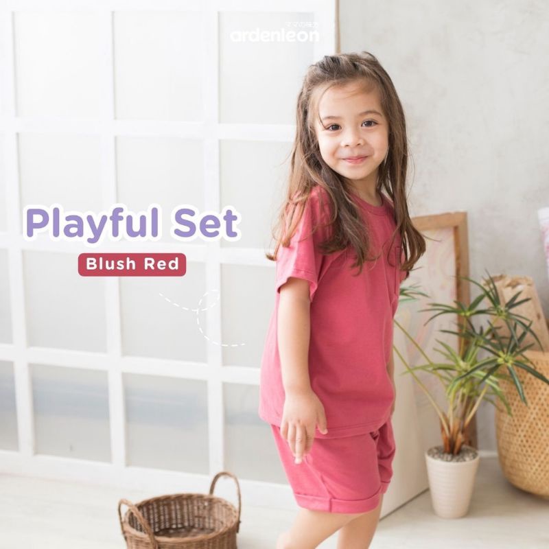 ardenleon setelan pendek  playful set 100% premium combed cotton ,setelan pendek anak ardenleon playful set