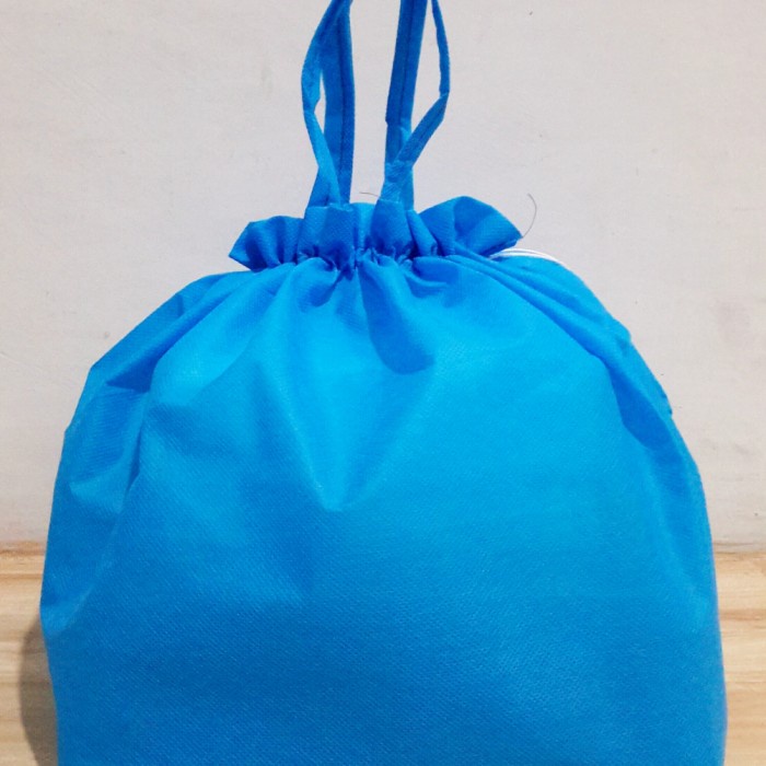 

NEW Tas Hajatan Goodie Bag Spunbond Serut Polos Full 22 - Biru