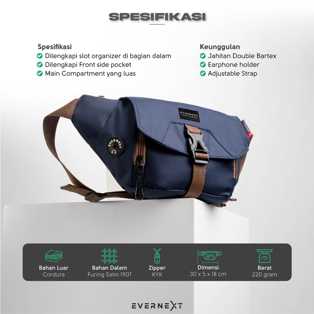 Tas Gantung Pria OREGON Tas Selempang Cowok Waist Bag Sling Bag Pinggang Premium Distro Kuliah Kerja Kantor Kuliah